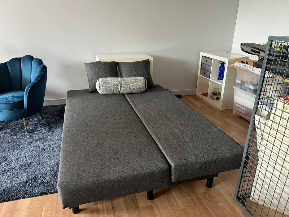 COMO NOVO: Sofá 3 lugares - converte em cama com arrumação (IKEA)