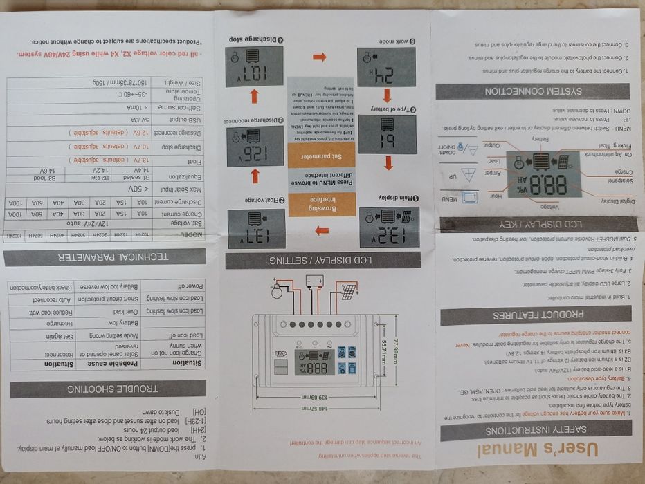 Regulator solarny 50A, 12/24V