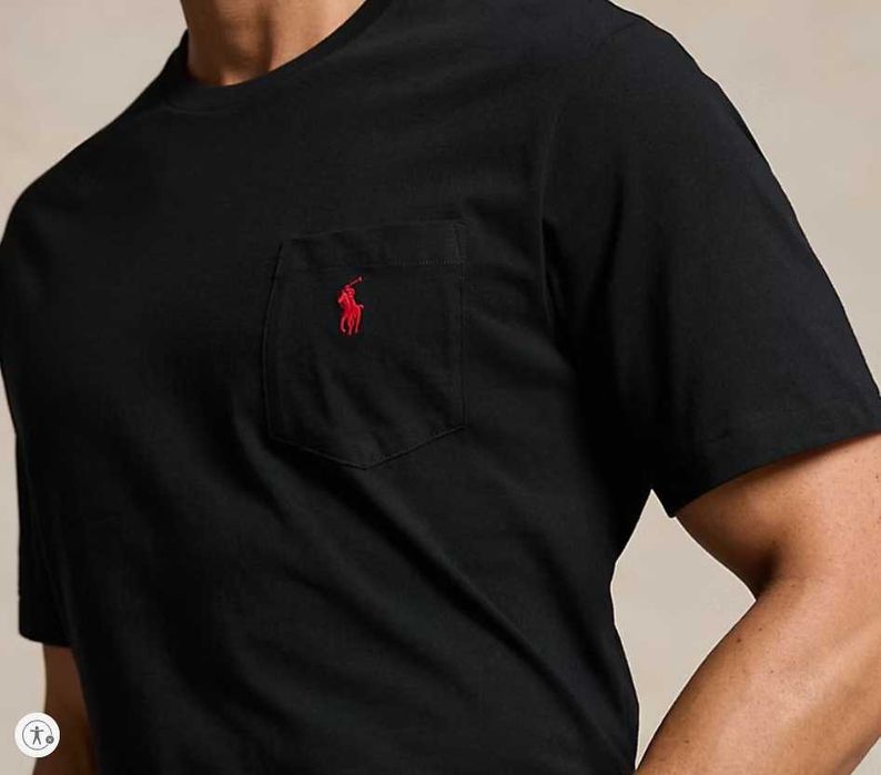T-shirt Ralph Lauren z dzianiny jersey z kieszenią NOWY !
