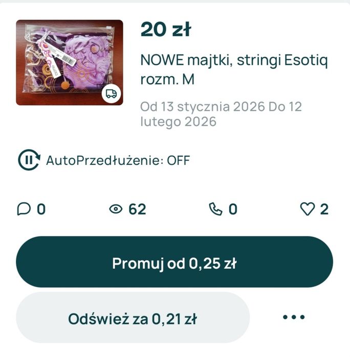 NOWE majtki, stringi Esotiq rozm. M na walentynki