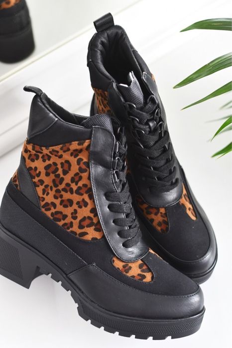HIT BLOGEREK TANIO! Trapery workery leopard panterka 38,39,40 botki