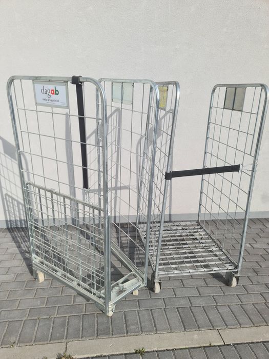 Wózki siatkowe 2 scienne gniazdowe rollkontenery na kółkach