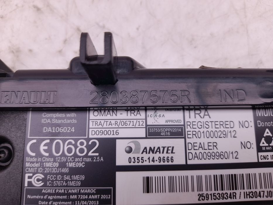 Display / ecrã de informações RENAULT Captur (J5_)