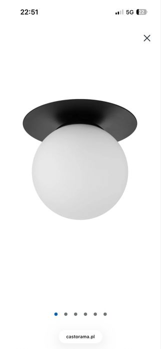 Nowa Lampa sufitowa Oczko GoodHome Baldaz czarna