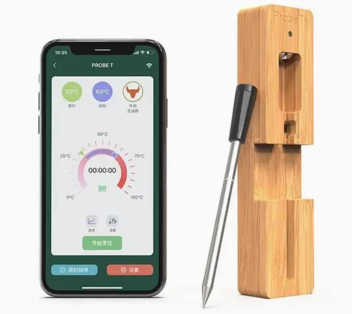 Bezprzewodowy termometr Bluetooth do mięsa, inteligentny termometr do żywności do grilla, piekarnika i grillowania