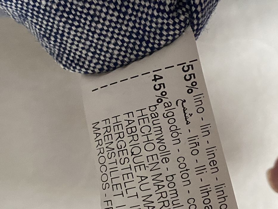 Zara S koszula len bawełna męska