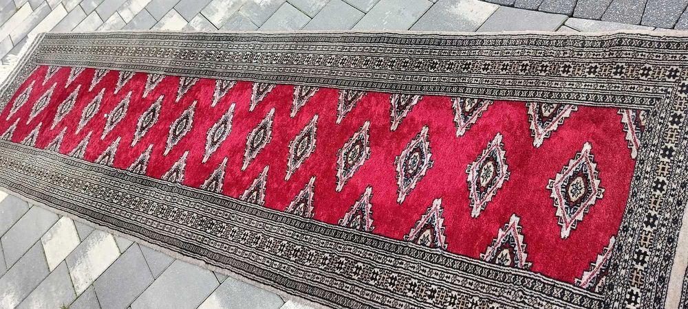 Buchara chodnik wełniany tkany ręcznie 312 x 81 cm wełna dywan perski