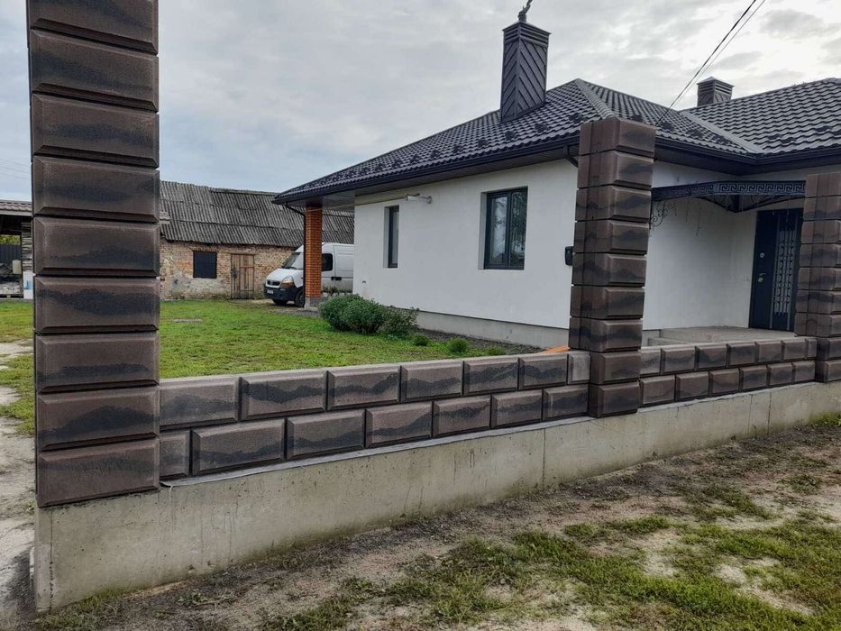 Модульний Блок для паркану, забора Бетонні блоки. Євроблок