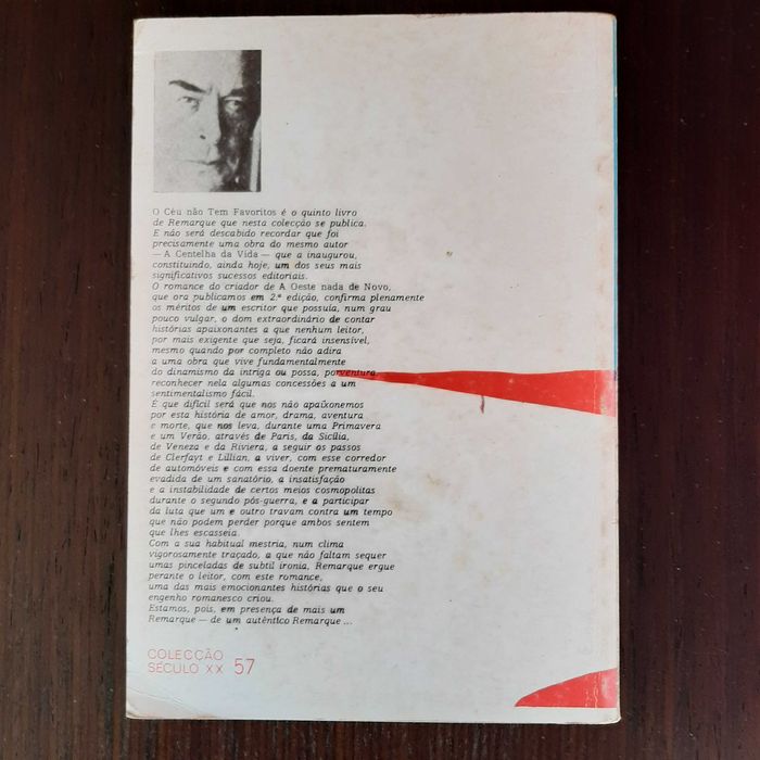 Livro - O Céu Não Tem Favoritos - Erich Maria Remarque