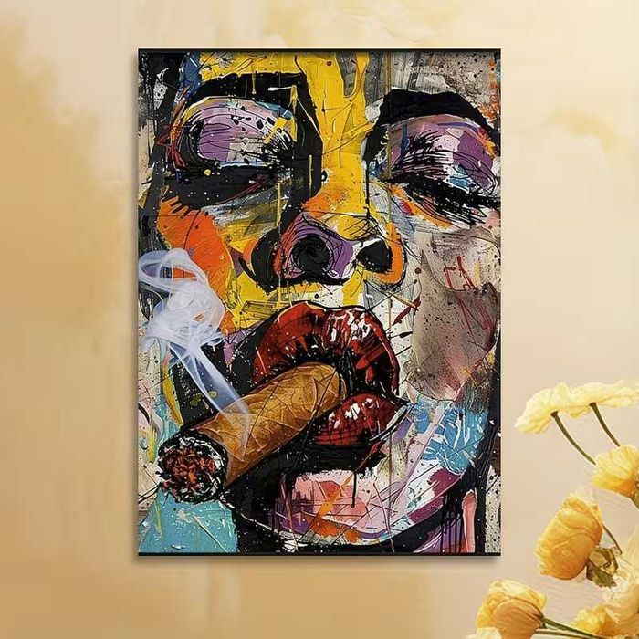 Современный постер-плакат на холсте (45*30 см) - Моника Беллуччи, стиль черно-белое фото, также постер в стиле поп-арт (40*30 см), настенный декор