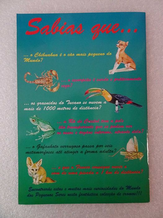 Caderneta de cromos vazia O Mundo Maravilhoso dos pequenos seres III