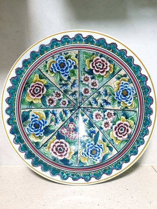 Fantástica grande taça em faiança do Outeiro Agueda - ass. A. Pereira