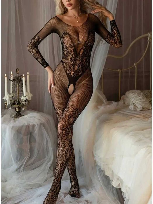 B025 seksowna bielizna erotyczna bodystocking WALENTYNKI XS/2xL