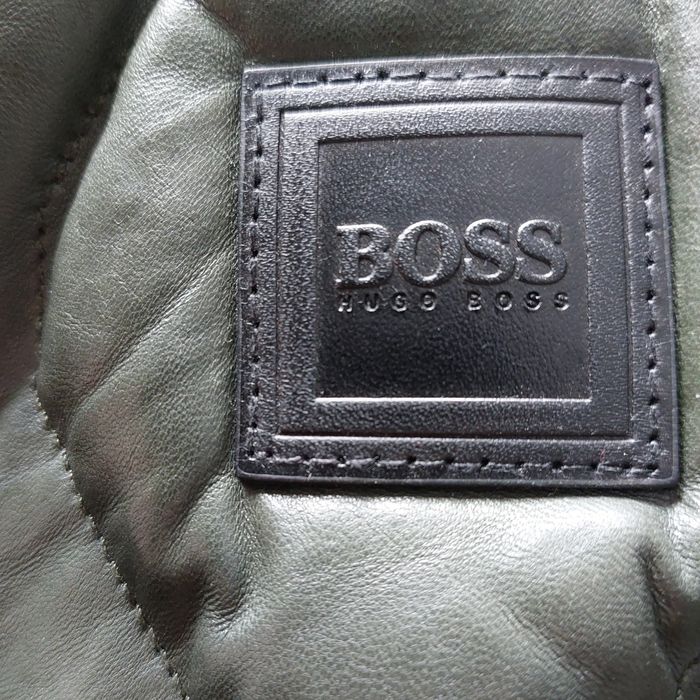 Hugo Boss nowa kurtka skórzana męska ocieplana wełna r. 52/L