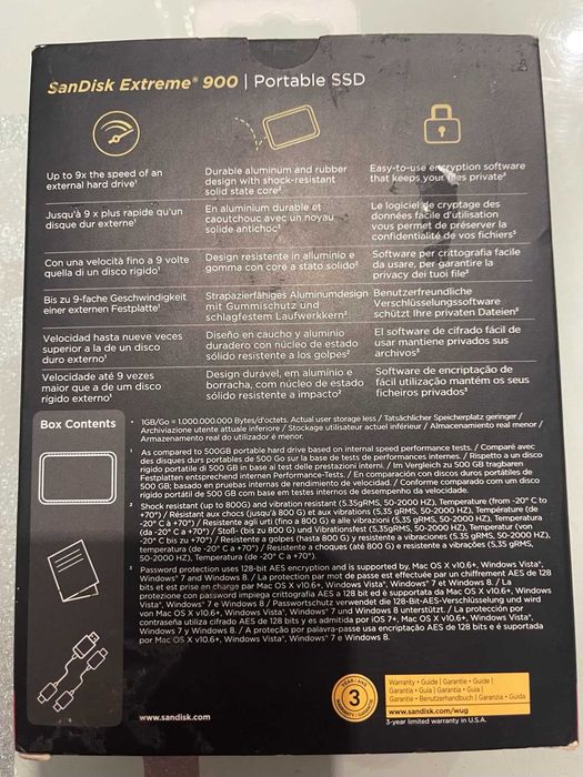 Зовнішній SSD накопичувач SANDISK USB 3.1 Extreme 900 480GB