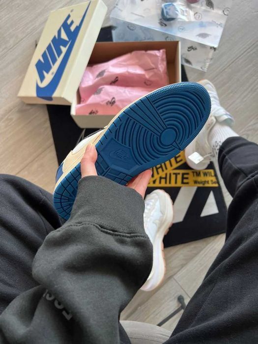 Кросівки Nike Air Jordan 1 Low Fragment x Travis Scott Blue Luxe