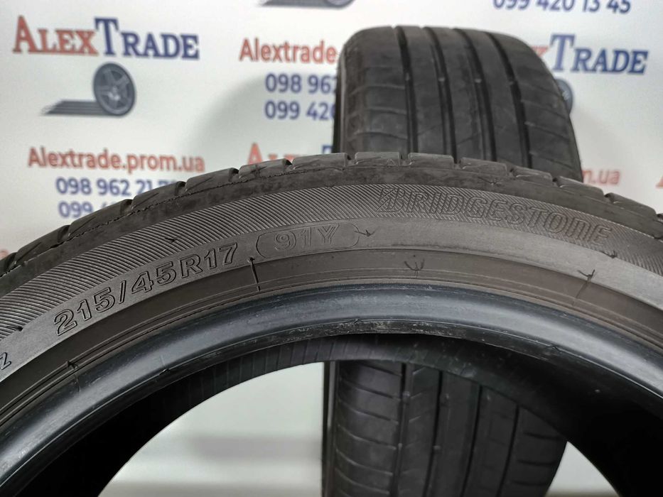 2шт 215/45 R17 Bridgestone Turanza T001 літні шини протектор 6мм