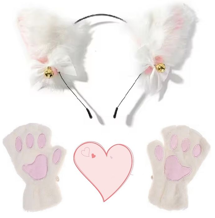 Kot przebranie strój kota kostium opaska uszy kota rękawiczki łapki