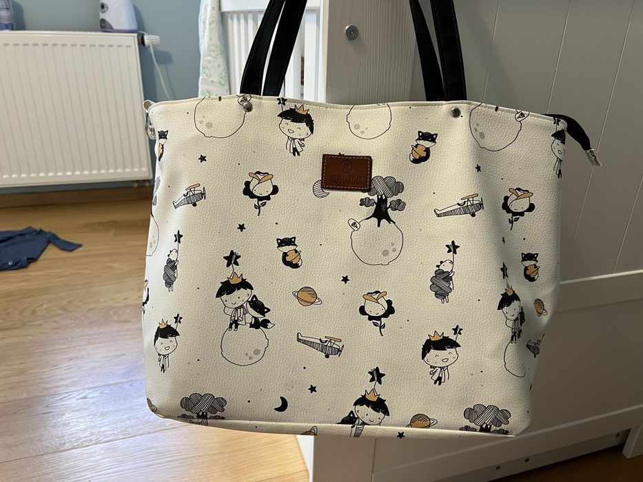 Duza torba makaszka do wozka dla niemowlaka ekoskora maly ksiaze