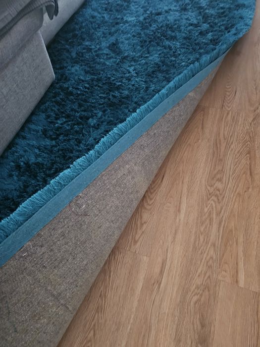 Tapete Shaggy Azul Petróleo - Pelo Alto - Excelente Estado - 250€