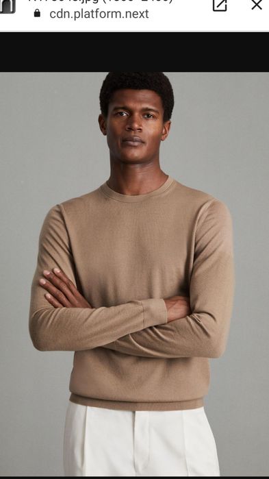 Свитер, джемпер с круглым вырезом  reiss из мериносовой шерсти, цвет в