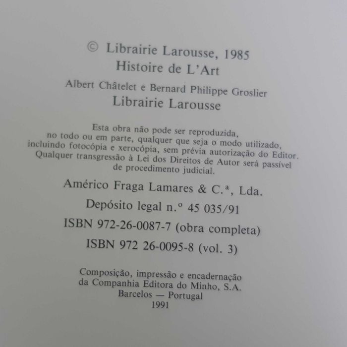 3 Livros Grandes História da Arte Larousse - Civilização Editora