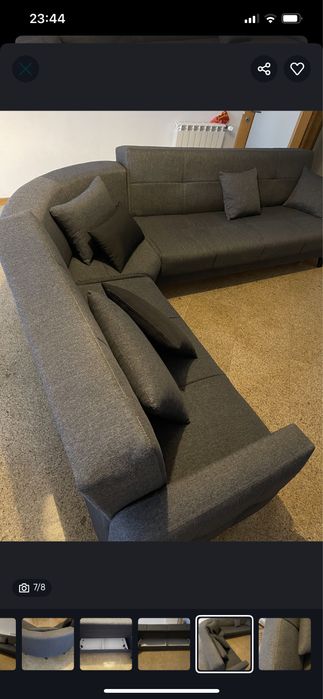 sofá de canto cinzento escuro conforama