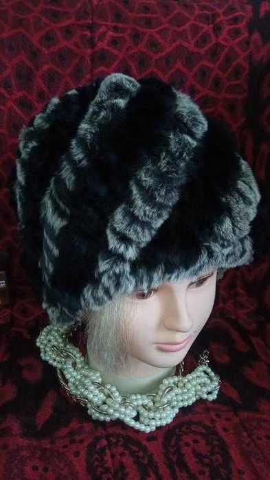 100% мех песца шапка /песецнатуральный мех шапка к шубе