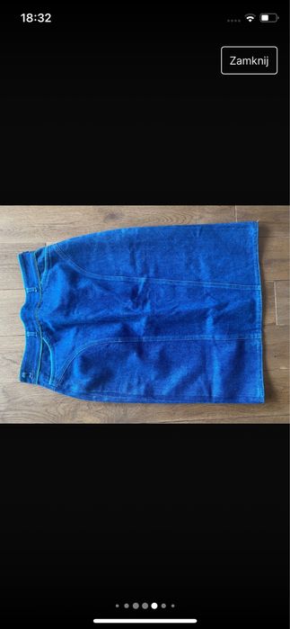 Spódnica S/M jeansowa vintage dżinsowa granatowa midi skirt