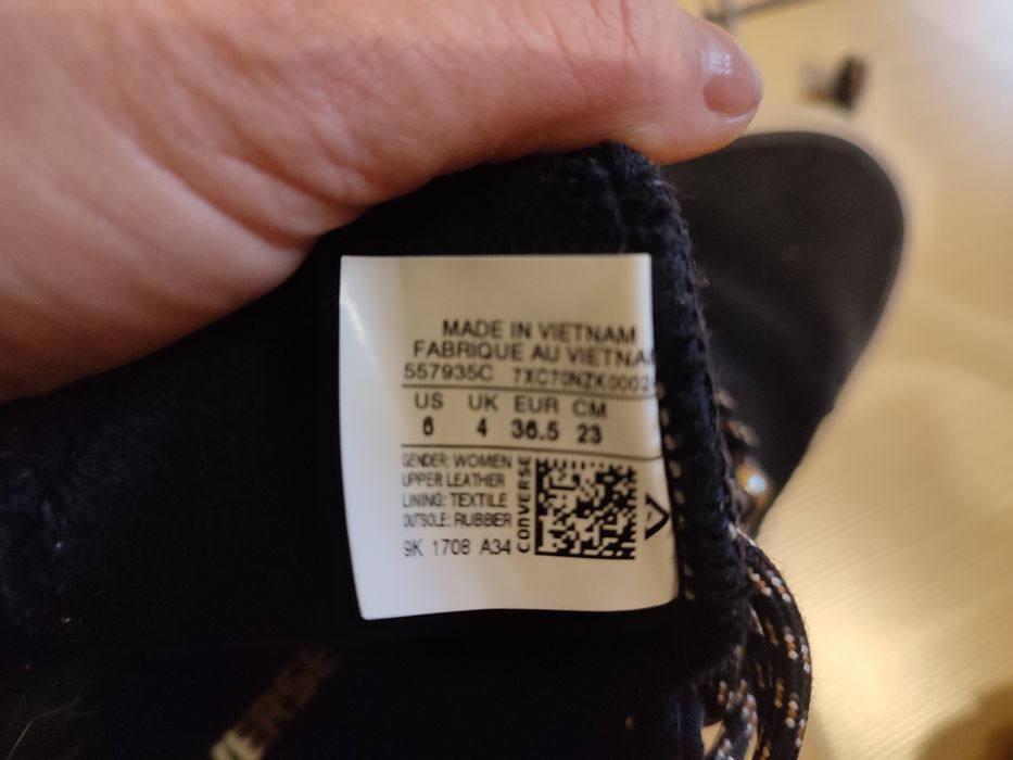 Zimowe Converse trampki skórzane 36,5 , 23 cm