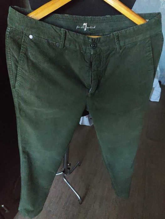 Джинсы (chino вельвет For all mankind USA w32 stretch dark green.