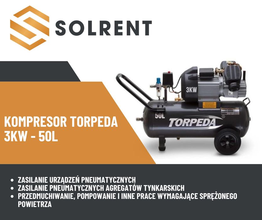 Wynajem KOMPRESOR olejowy Torpeda 3kW - 50L