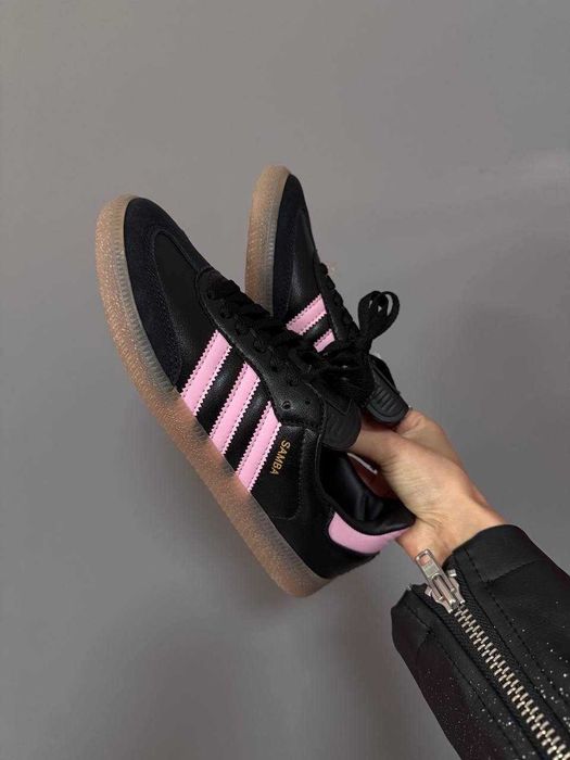 (БЕЗ ПЕРЕДОПЛАТИ) Adidas Samba Black Pink адідас самба чорні з рожевим