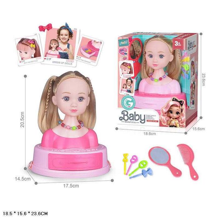 Набір стиліста "Маленька модниця" в коробці, манекен для зачісок