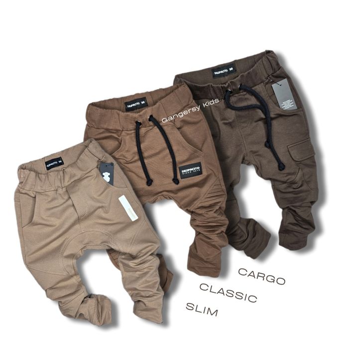 Spodnie beżowe brąz slim despacito cargo