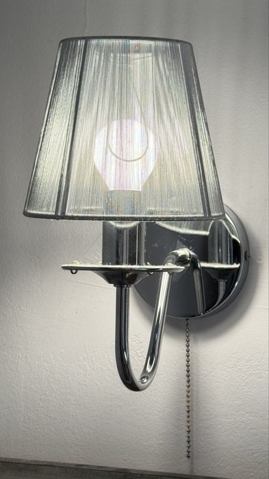 Lampa stojąca i wiszaca (komplet) srebrna