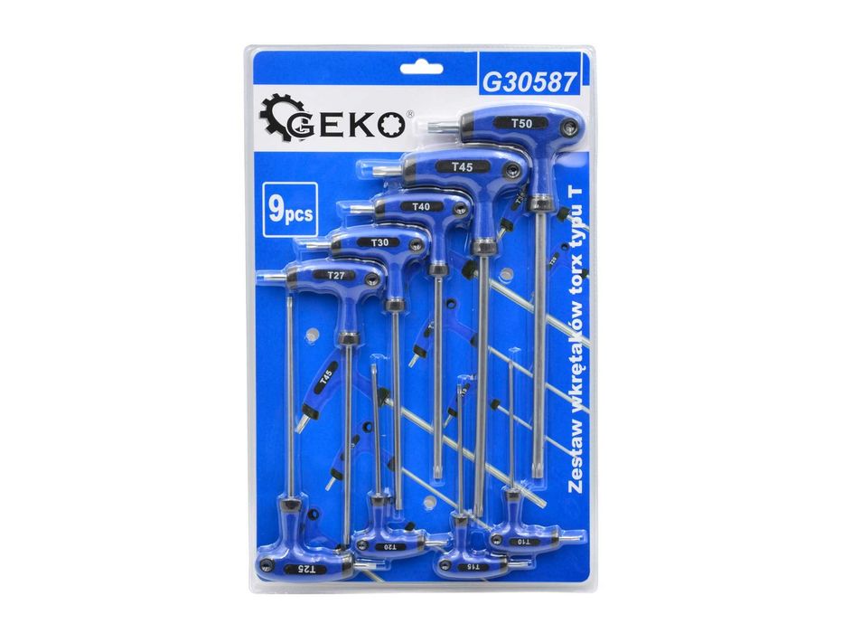 Набір T-подібних викруток Torx з 9 шт Geko G30587 T10-T50