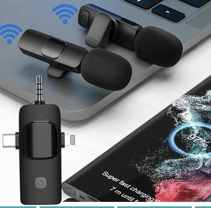 Мікрофон петличний Bluetooth Monty K15 3 в 1