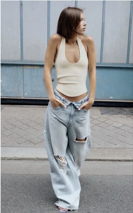 Джинси zara з подвійним поясом