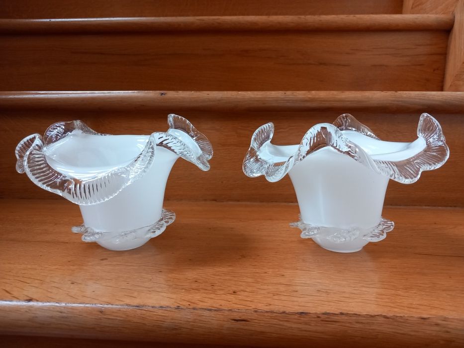 Par de abat-jours vintage em vidro