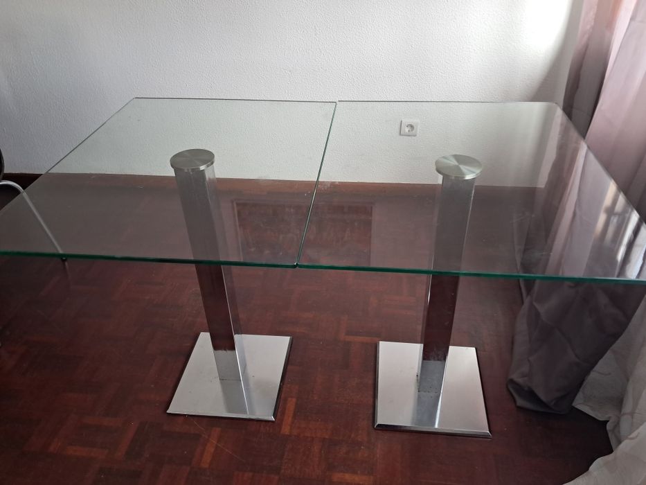 Mesa tampo de vidro