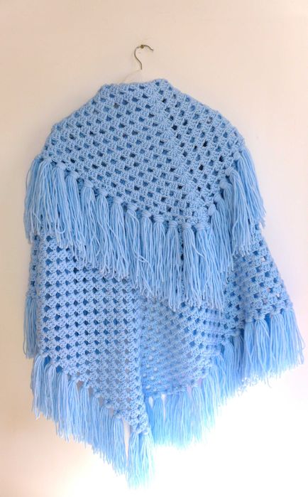 Kocyk szydełkowy 120x120 koc ażurowy narzutka pled rękodzieło handmade