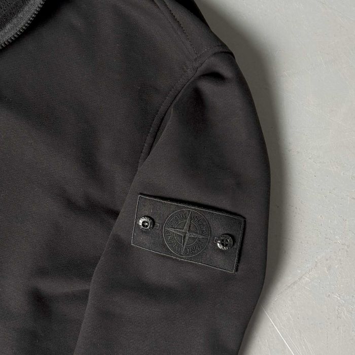 Зіп худи Stone Island чорний гост ghost кофта-зип стон айленд зипка