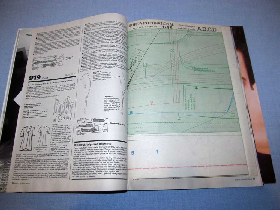 Burda International Wiosna 1995 wykroje Vintage