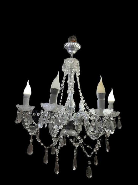 Lampa żyrandol glamour typ kryształowy, chrom do salonu, sypialni