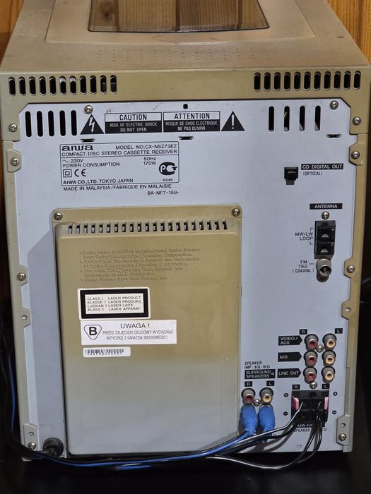 Wieża AIWA NSX-SZ73 Z Kolumnami Tuner Radio CD Kaseciak