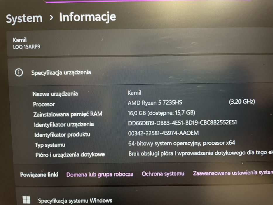 Laptop Lenovo LOQ 15ARP9