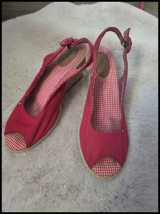 Tommy Hilfiger espadryle 36 | czerwone | koturn | sandały | lato |