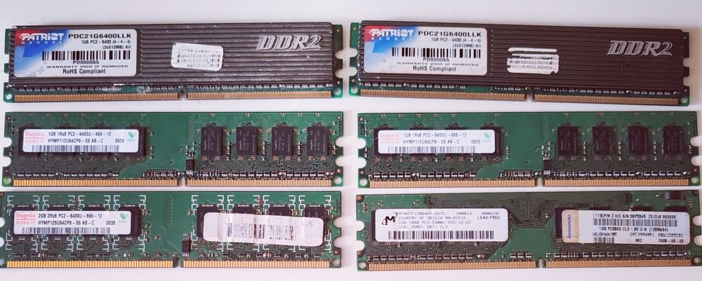 Pamięć RAM DDR2 6szt. razem 7GB