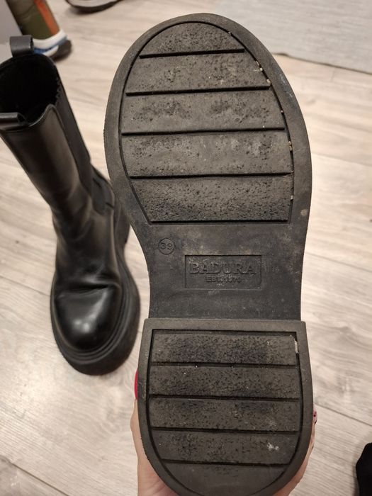 Botki, kozaki workery Badura skórzane 39